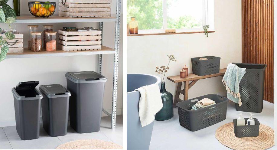 Poubelles et corbeilles en plastique recyclé