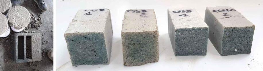 Résultats de l’élaboration des blocs de béton grâce à la récupération des matières du BTP