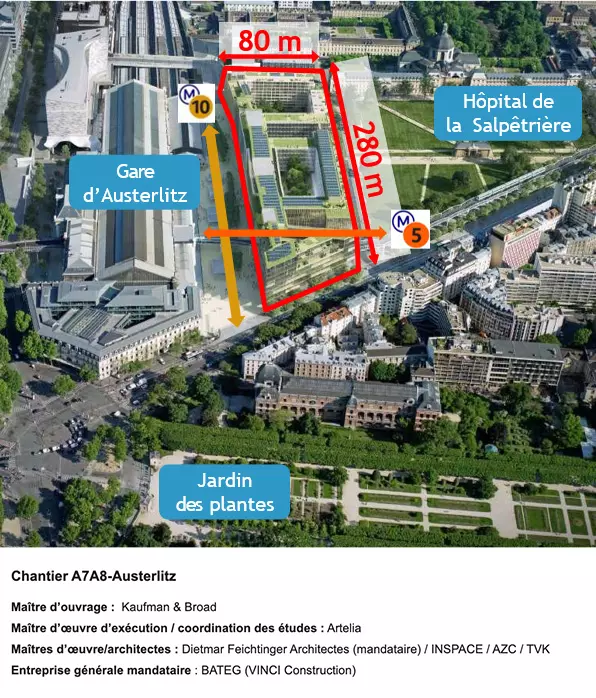 Chantier A7A8-Austerlitz / BATEG - Un exemple de gestion des déchets de chantier contrainte en ville bénéficiant de l’accompagnement de Veolia.