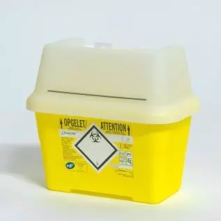 Boîte jaune pour les déchets de types aiguilles
