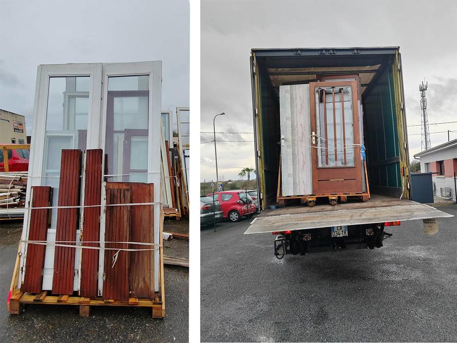 Grâce à la collecte sur site de Valdelia des menuiseries en bois, aluminium et PVC, opérée par Veolia, l’entreprise Menuiserie 2000 gagne un temps précieux, évitant le passage en déchetterie © Photo Menuiserie 2000